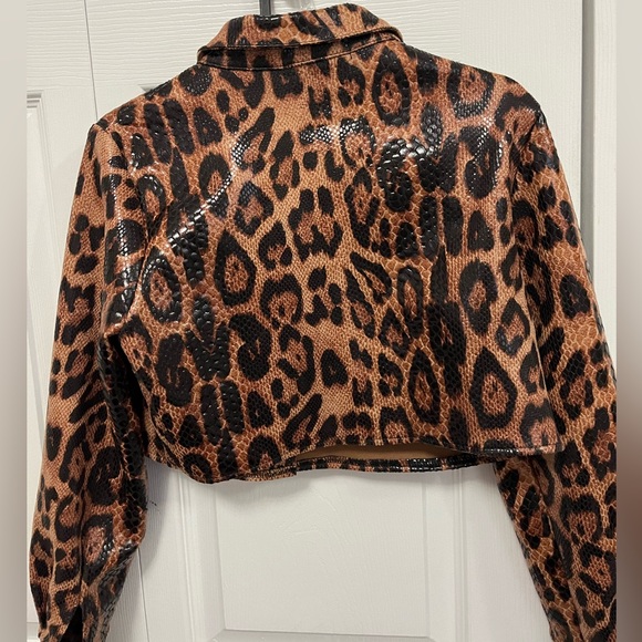 Missguided cheetah print cropped leather jacket - Picture 6 of 6